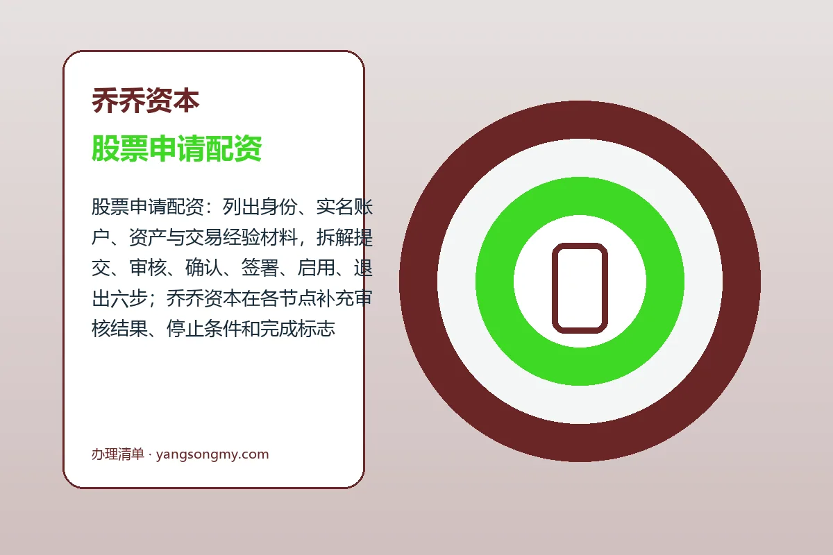 乔乔资本配资服务办理流程示意